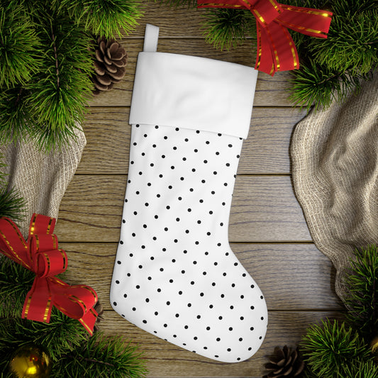 Black Polka Dot Holiday Stocking