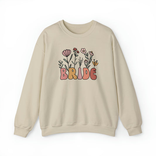 Boho Floral Bride Unisex Heavy Blend™ Crewneck Sweatshirt