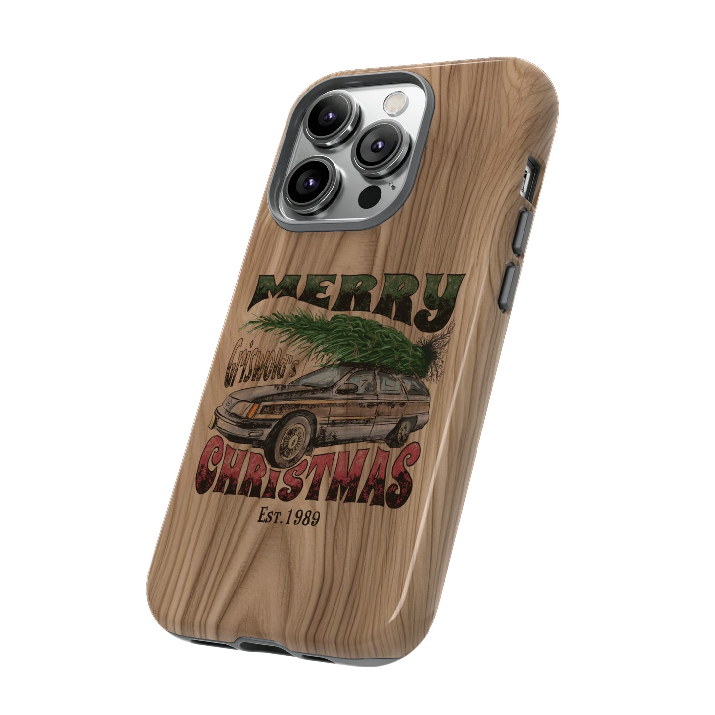 Distressed Merry Griswold's Christmas Tree Station Wagon Holiday Apple iPhone Tough Cases