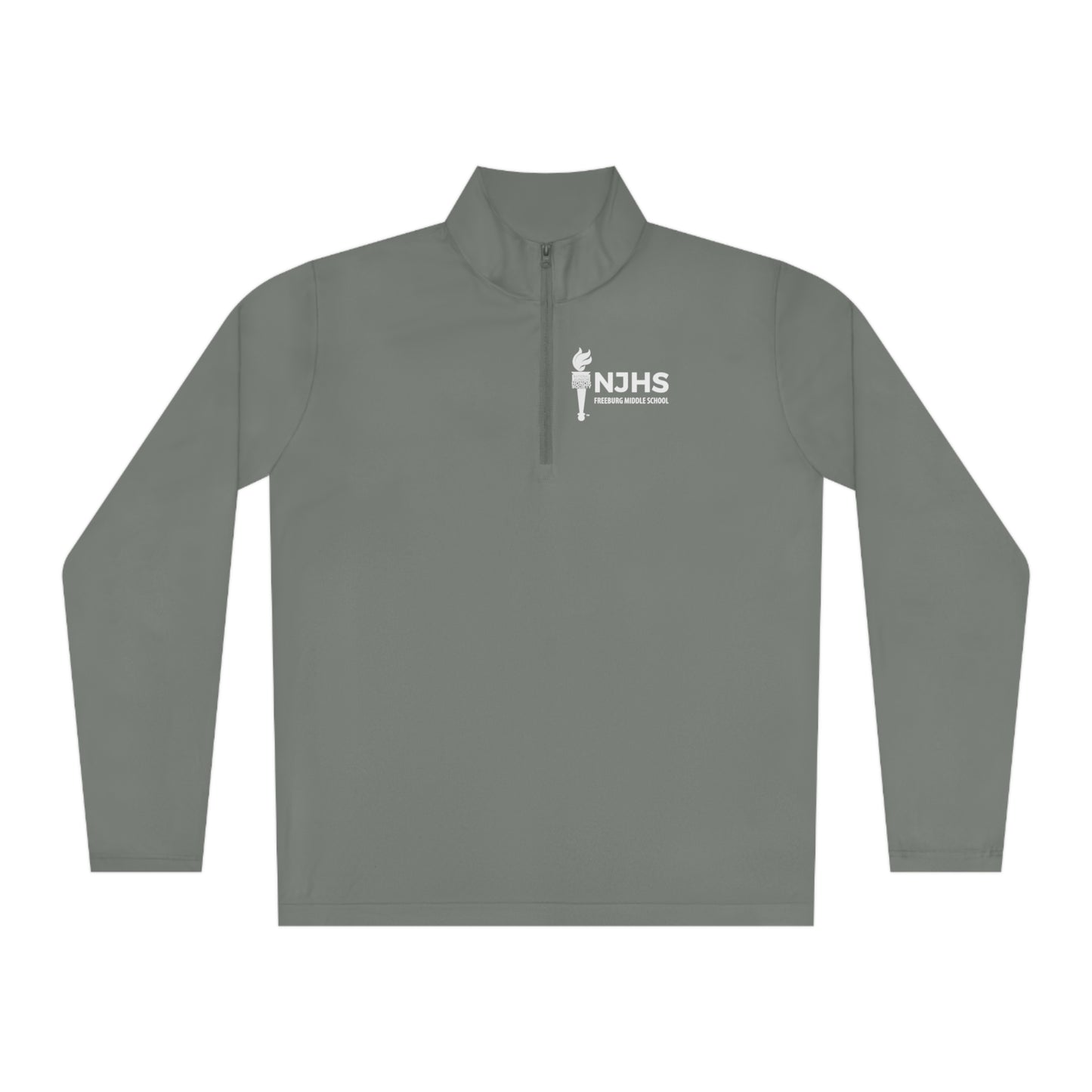 Freeburg Middle School NJHS White Print Unisex Quarter-Zip Pullover