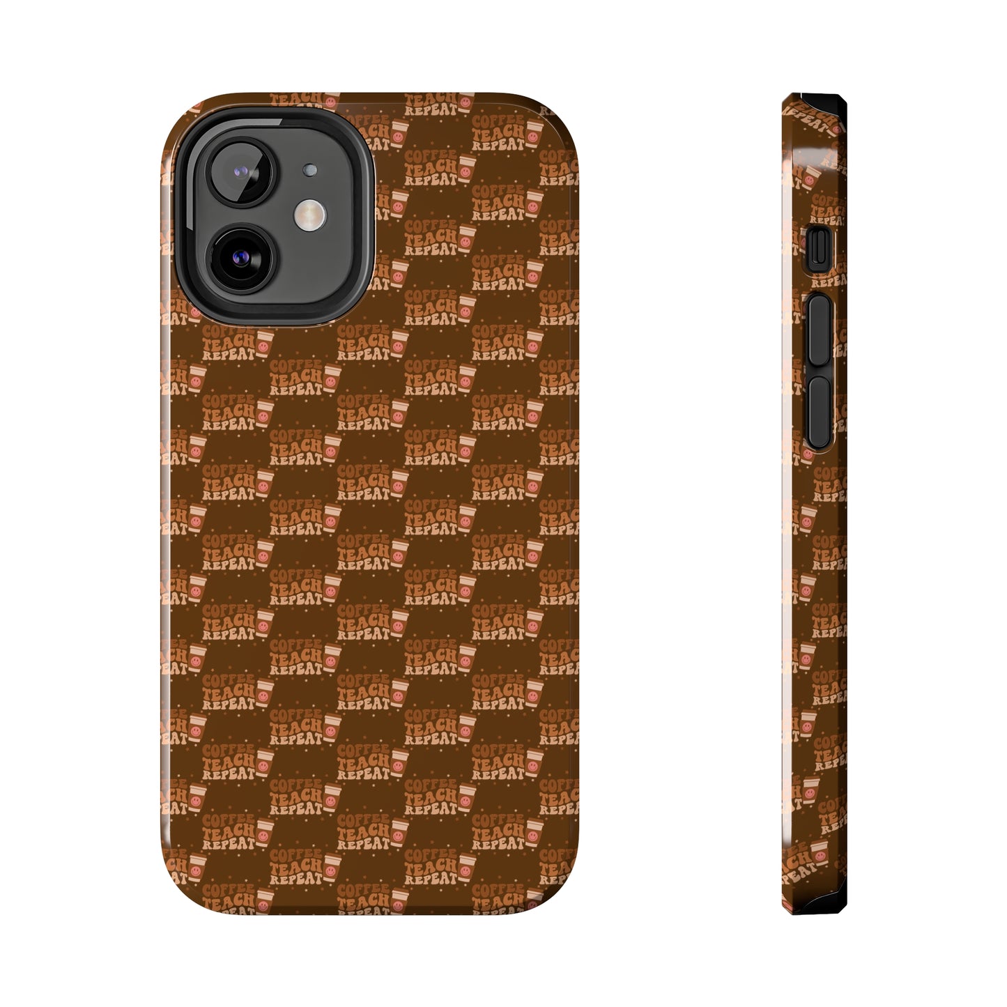 Coffee Teach Repeat Patterned Tough Phone Cases