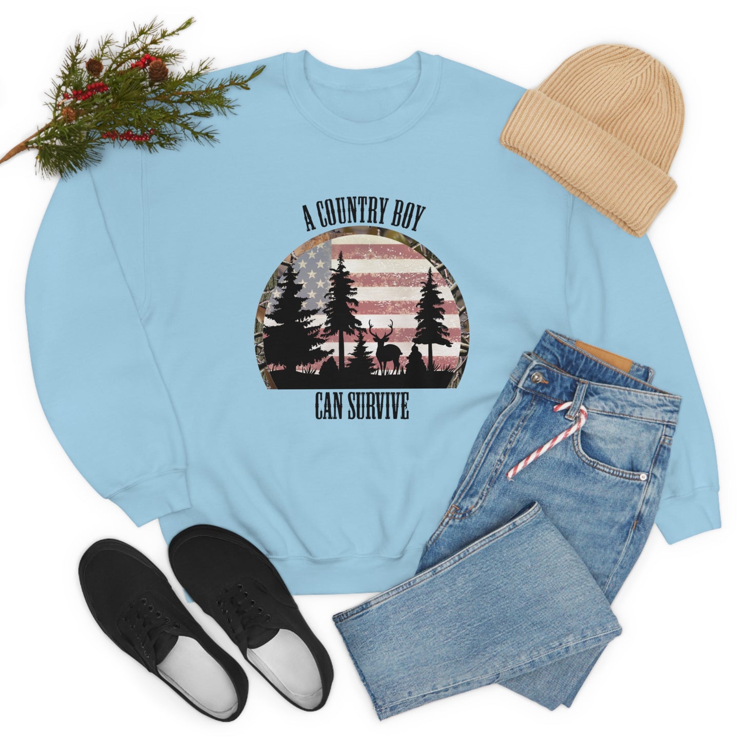 "A Country Boy Can Survive" - Unisex Heavy Blend™ Crewneck Sweatshirt