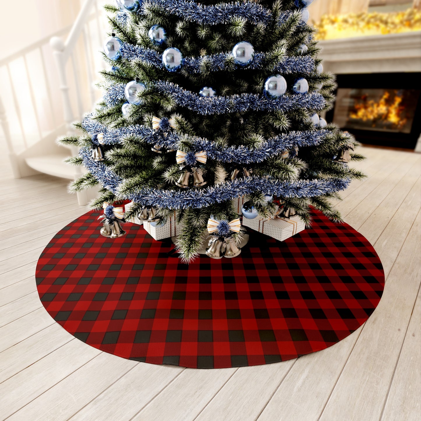 Red and Black Buffalo Plaid Round Tree Skirt