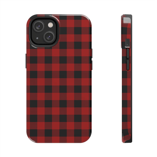 Red and Black Plaid Tough Phone Cases