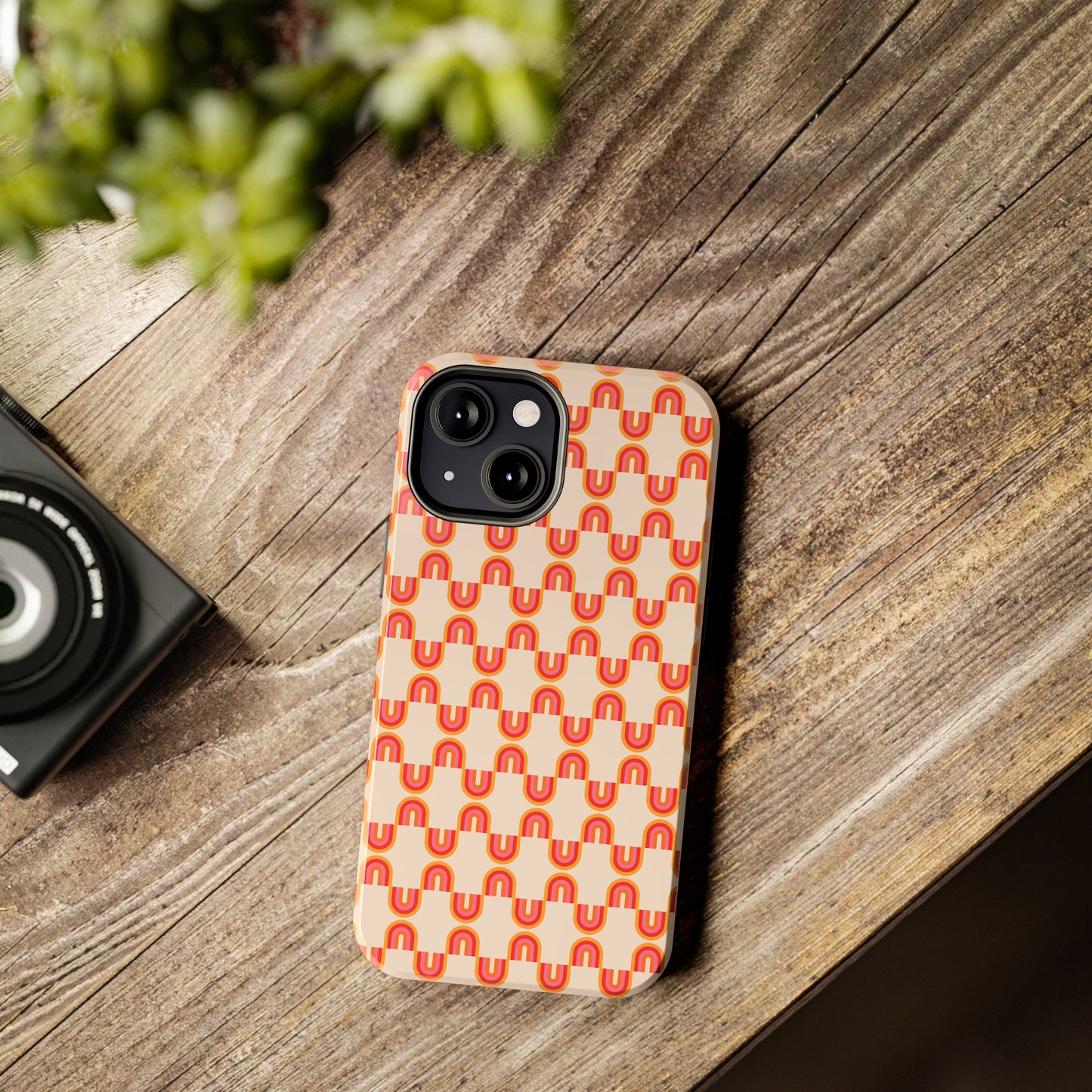 Retro Red Rainbow Pattern Tough Phone Cases