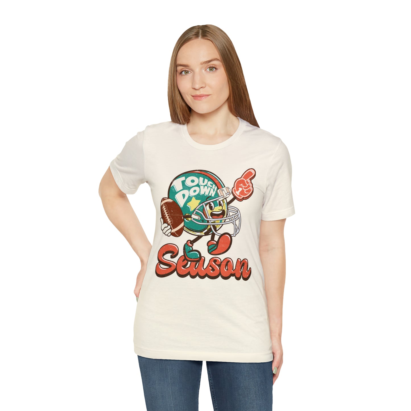 Football Season Football Helmet Character Holding Football T-Shirt