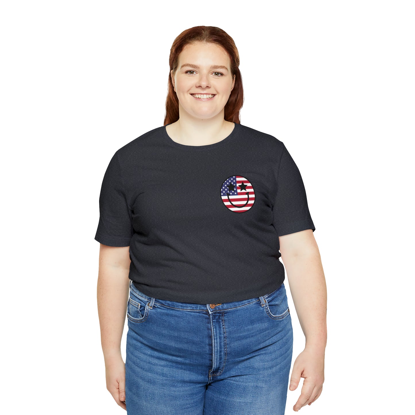 "Jesus Christ Stars and Stripes" (Front and Back Design) Unisex Jersey Short Sleeve Tee