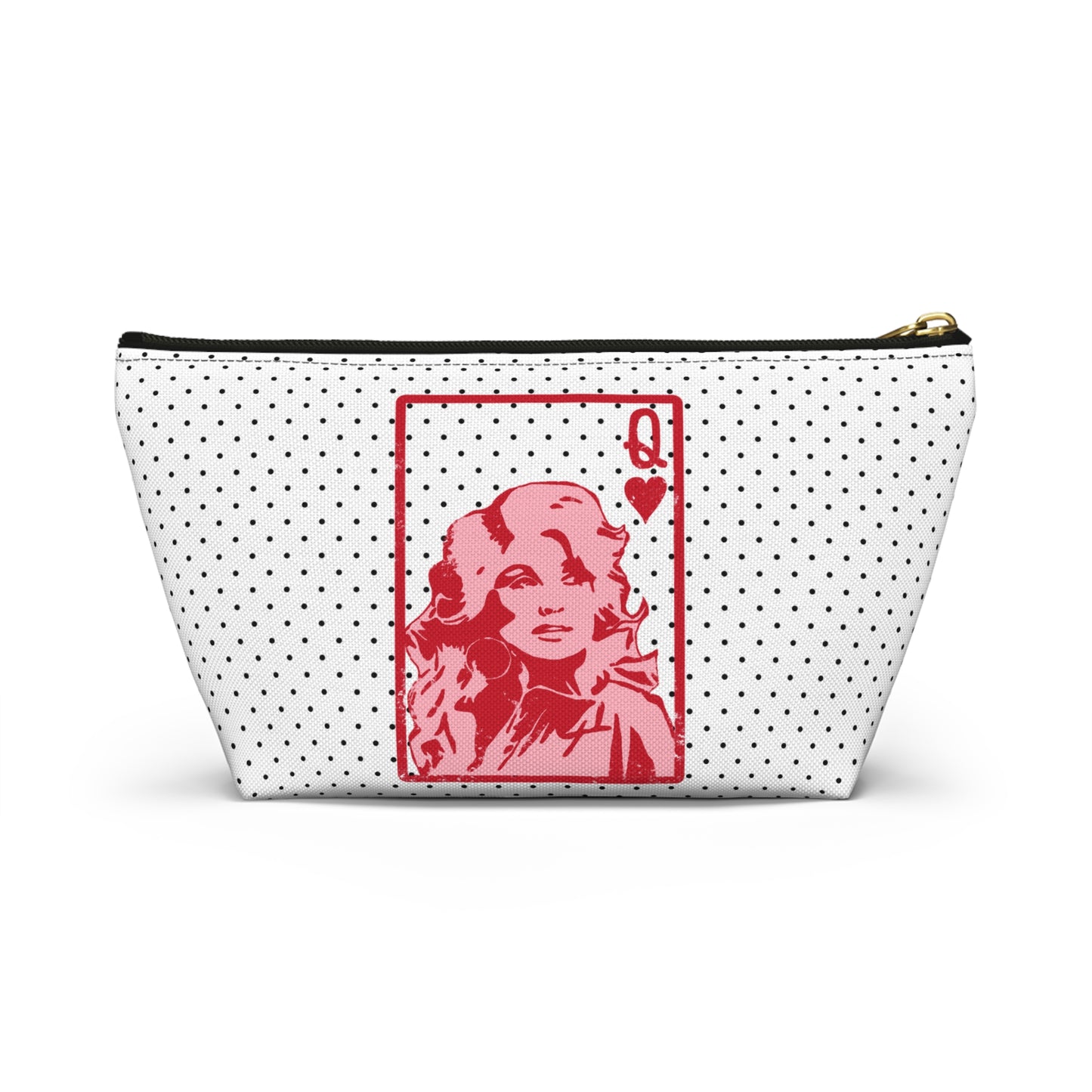 Dolly Queen of Hearts Polka Dot Design Valentine Accessory Pouch w T-bottom