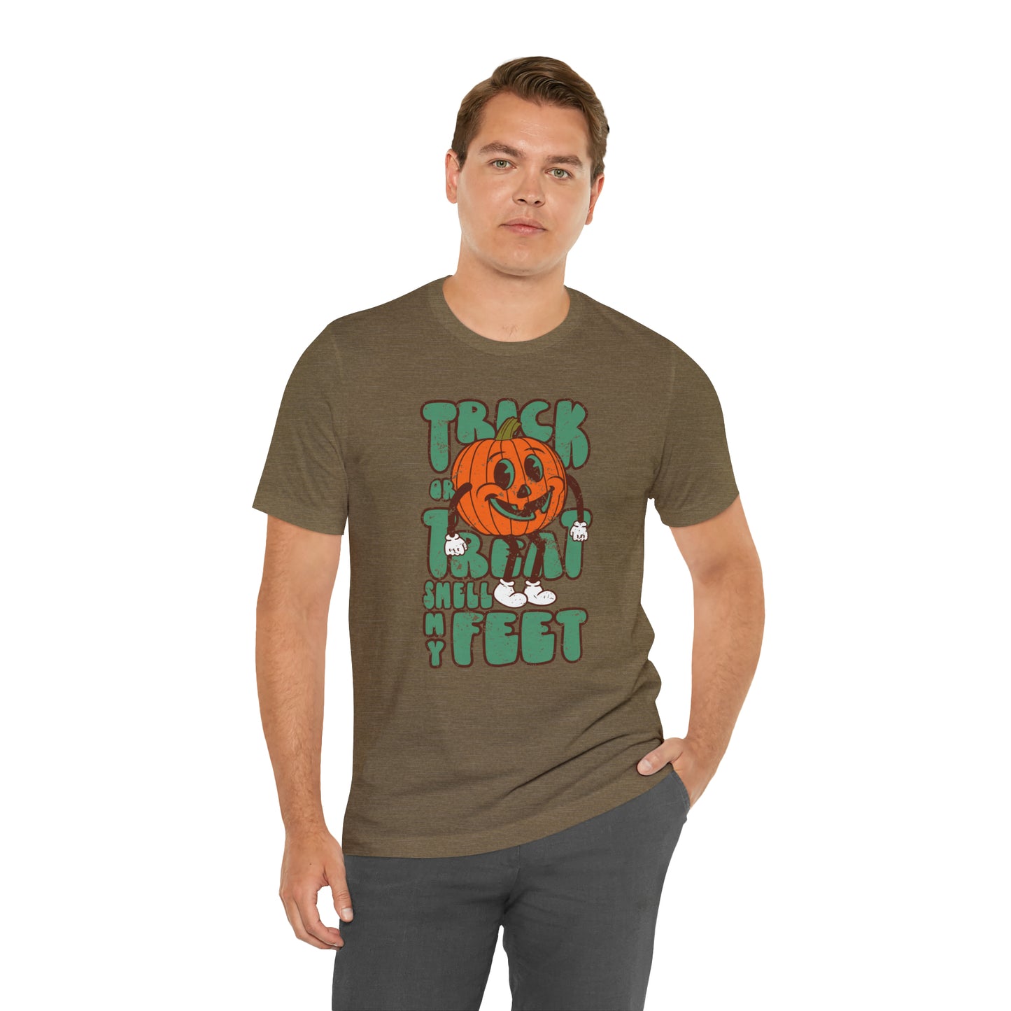 Distressed Trick or Treat Smell My Feet T-Shirt