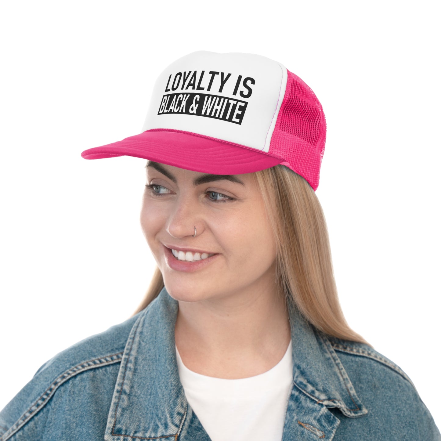 Loyalty is Black and White Tall Trucker Caps