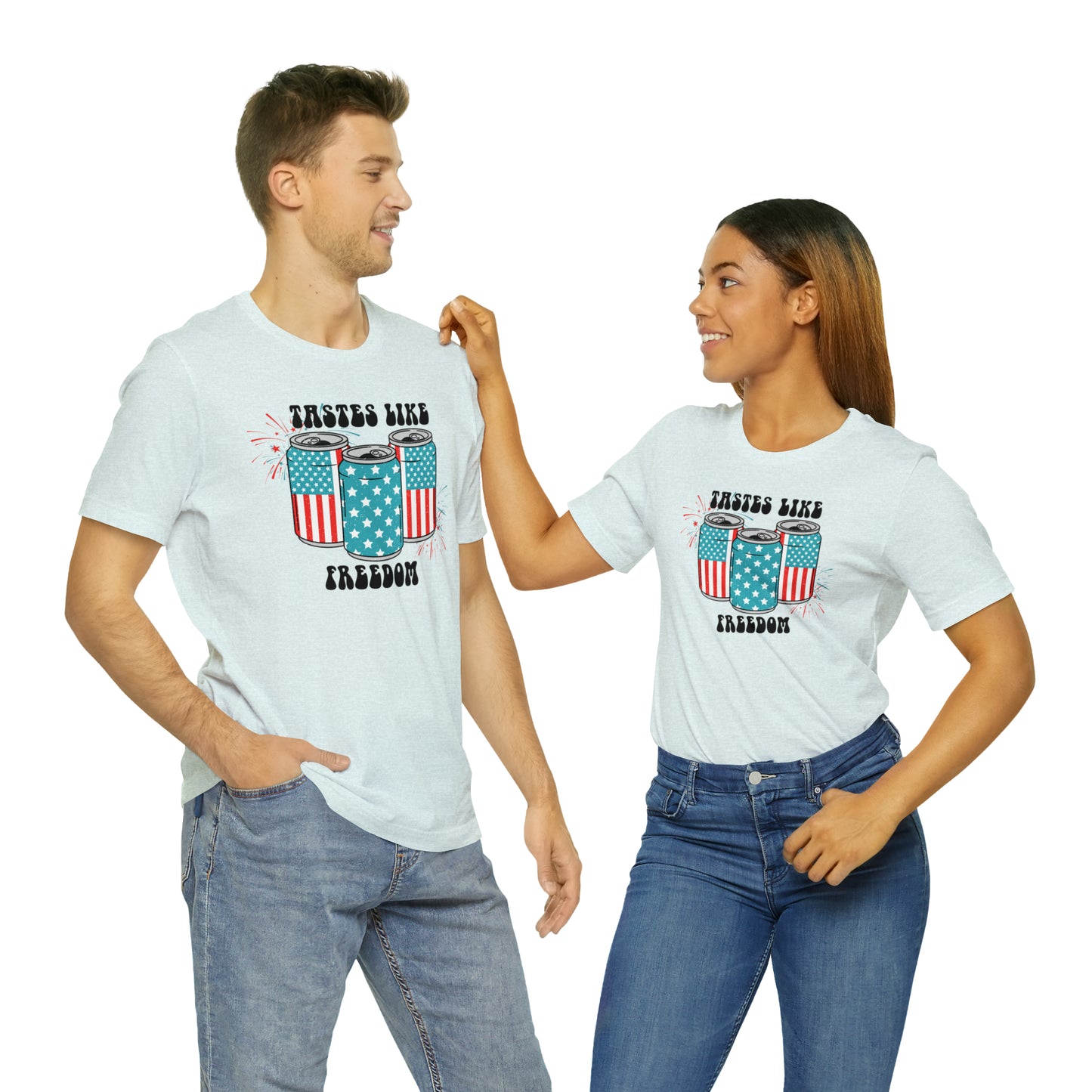 American USA Tastes Like Freedom Beverage Can Unisex Jersey Short Sleeve Tee