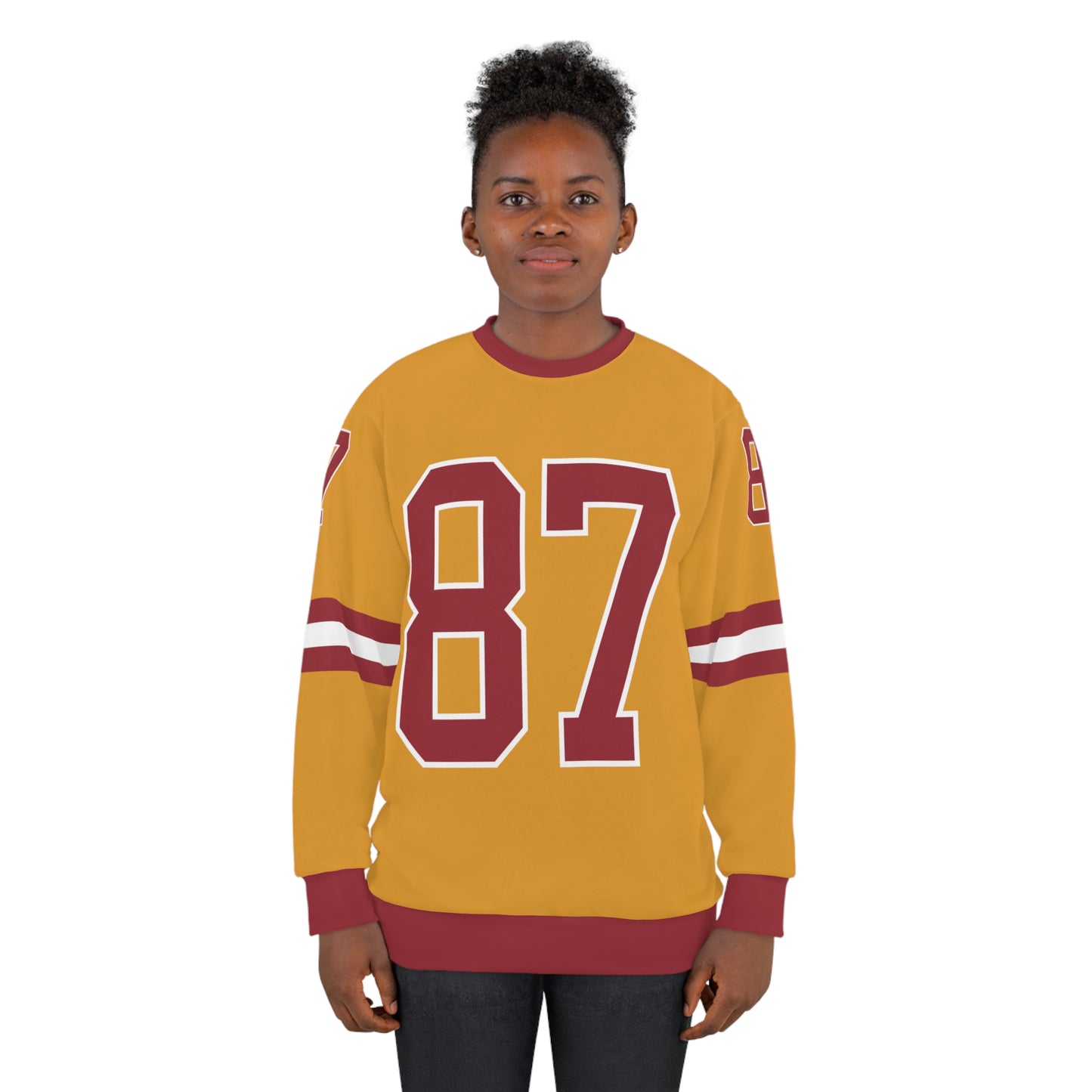 Swift Football Burgundy Cuff/Burgundy Numbers Sweatshirt - Burgundy/Burgundy