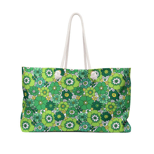 St. Patrick's Lucky Green Floral Weekender Bag