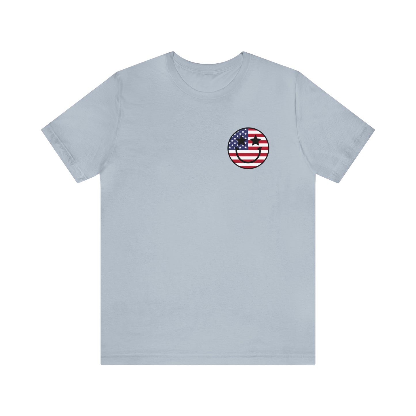 "Jesus Christ Stars and Stripes" (Front and Back Design) Unisex Jersey Short Sleeve Tee