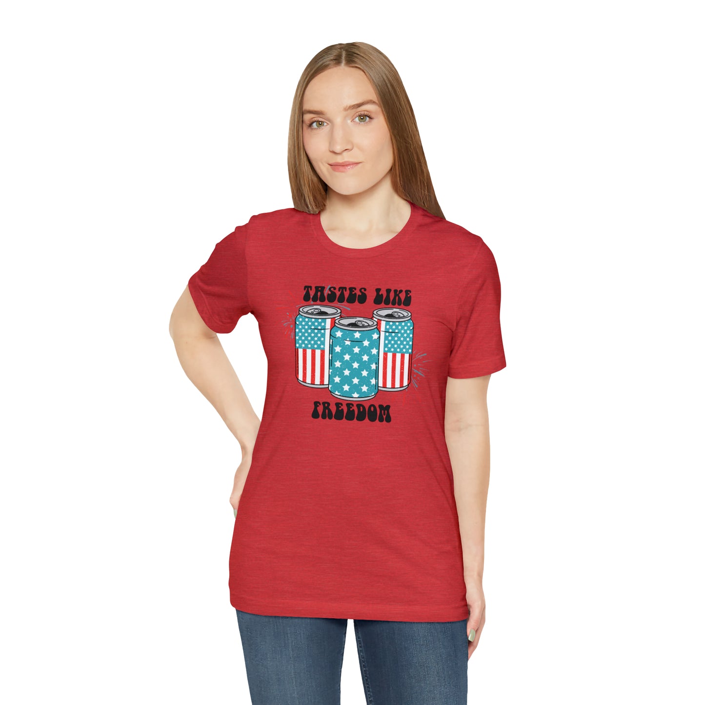 American USA Tastes Like Freedom Beverage Can Unisex Jersey Short Sleeve Tee