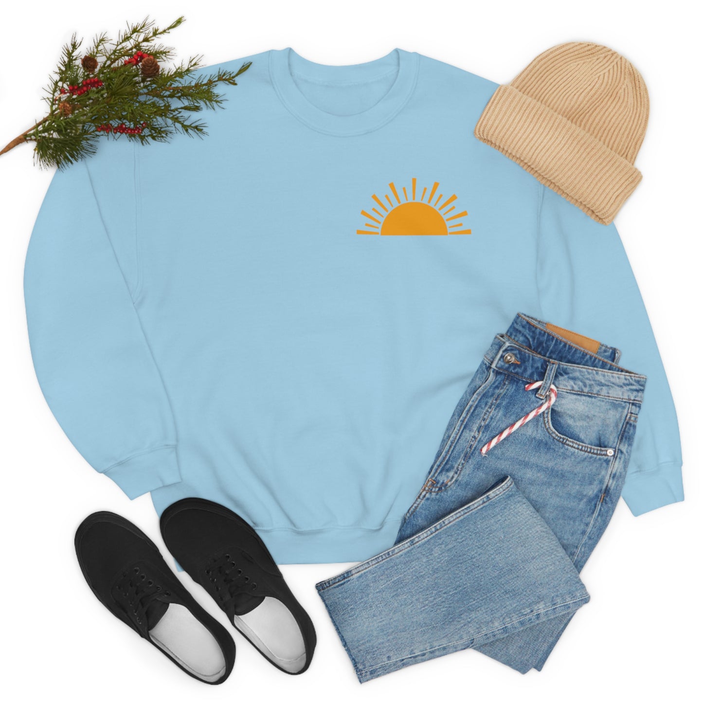 "Sunshine on My Mind" (Front & Back Design) - Unisex Heavy Blend™ Crewneck Sweatshirt