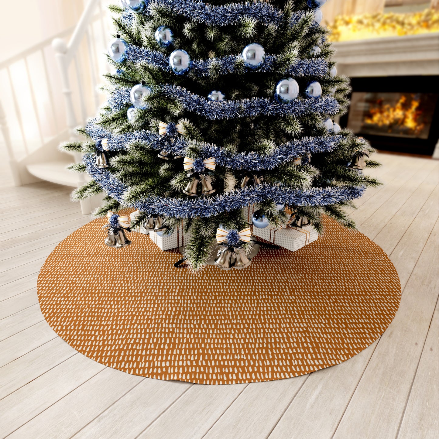 Caramel Strokes Round Tree Skirt