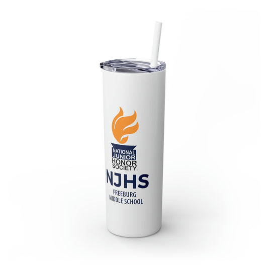 Freeburg Middle School National Junior Honor Society NJHS Yellow Torch Skinny Tumbler with Straw, 20oz