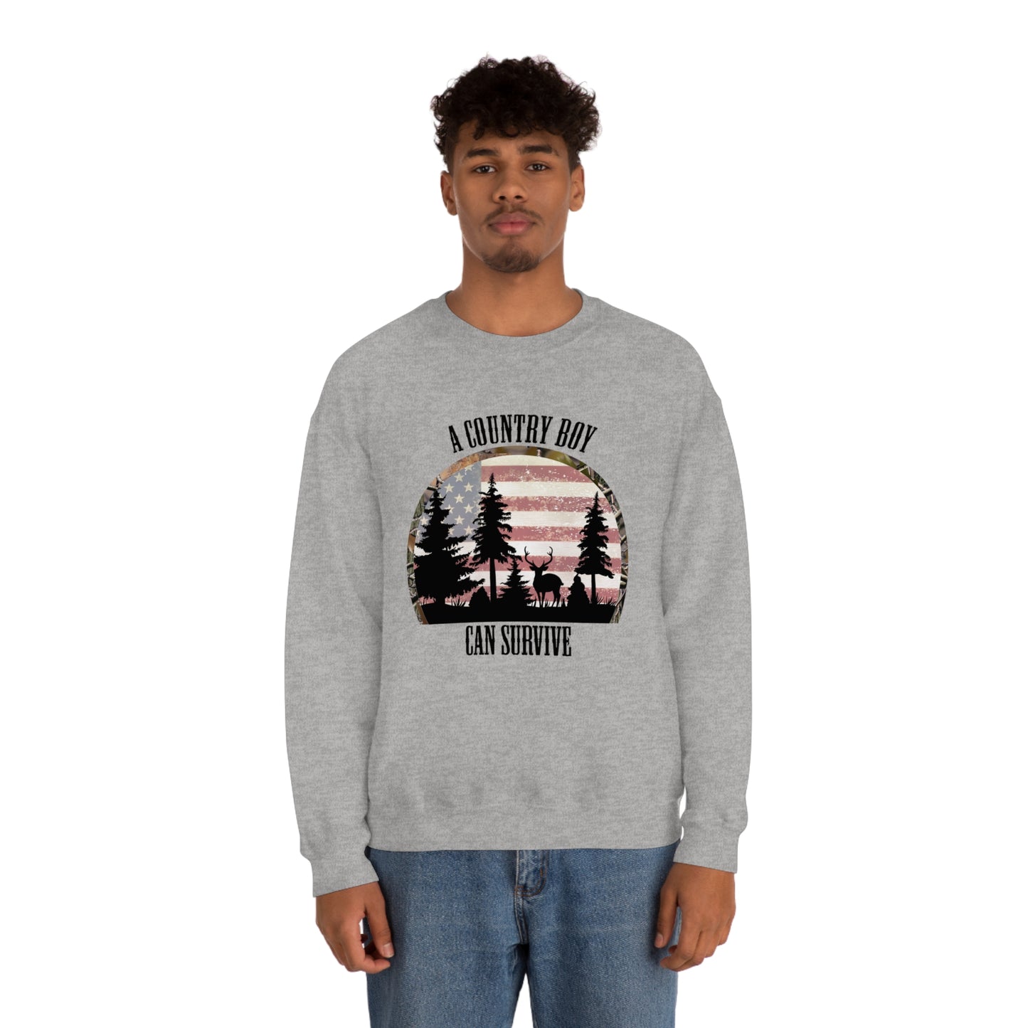 "A Country Boy Can Survive" - Unisex Heavy Blend™ Crewneck Sweatshirt