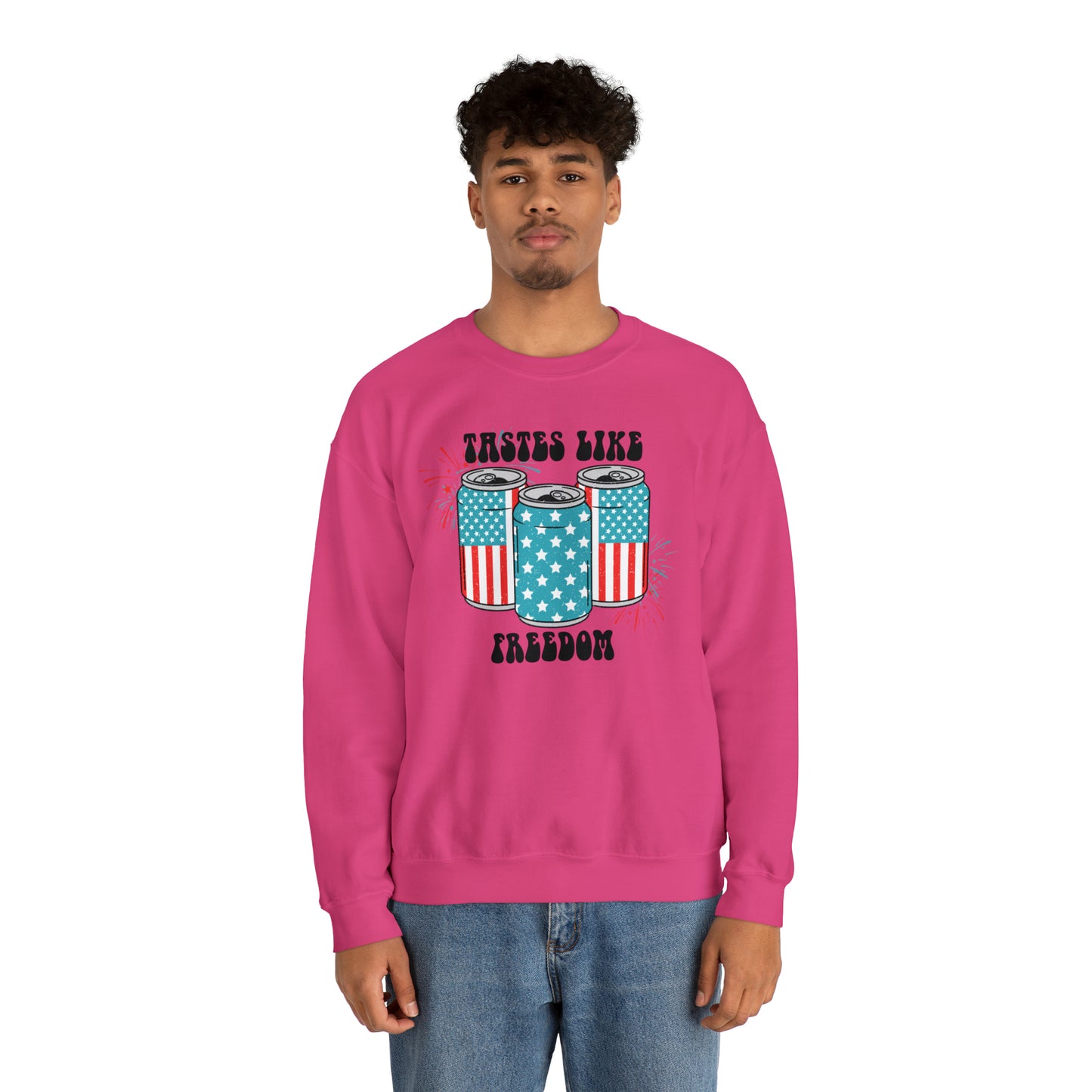 USA America Tastes Like Freedom Party Can Heavy Blend™ Crewneck Sweatshirt