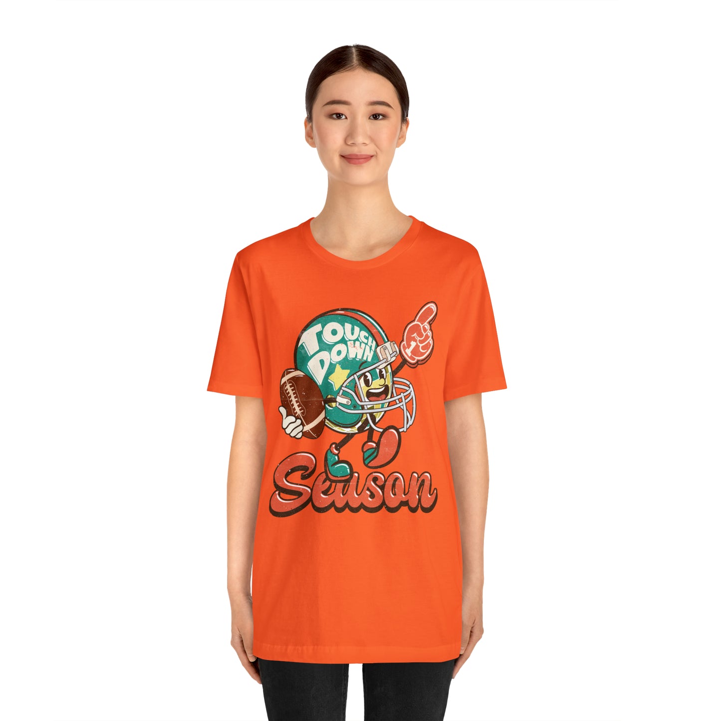 Football Season Football Helmet Character Holding Football T-Shirt