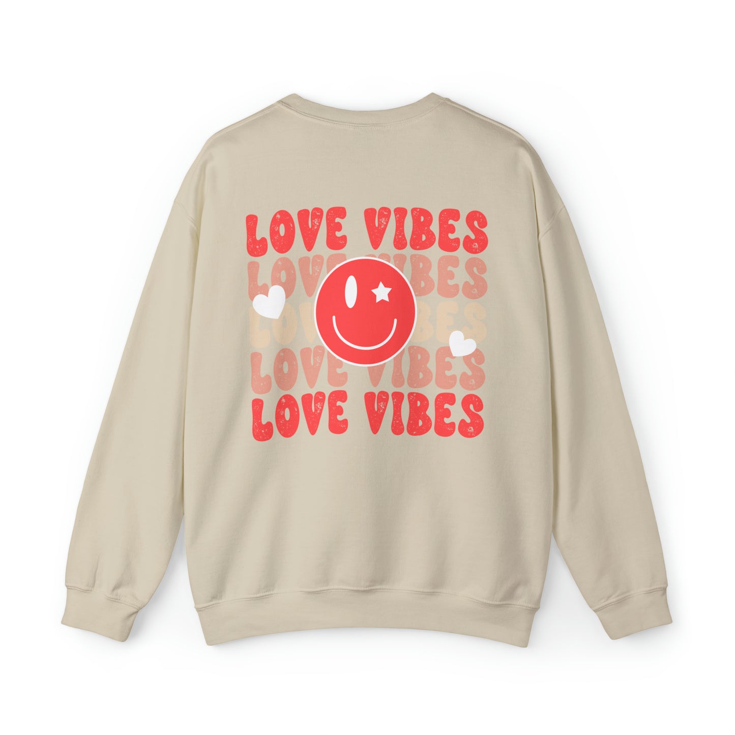 Front and Back Image "Love Vibes" Unisex Heavy Blend™ Crewneck Sweatshirt