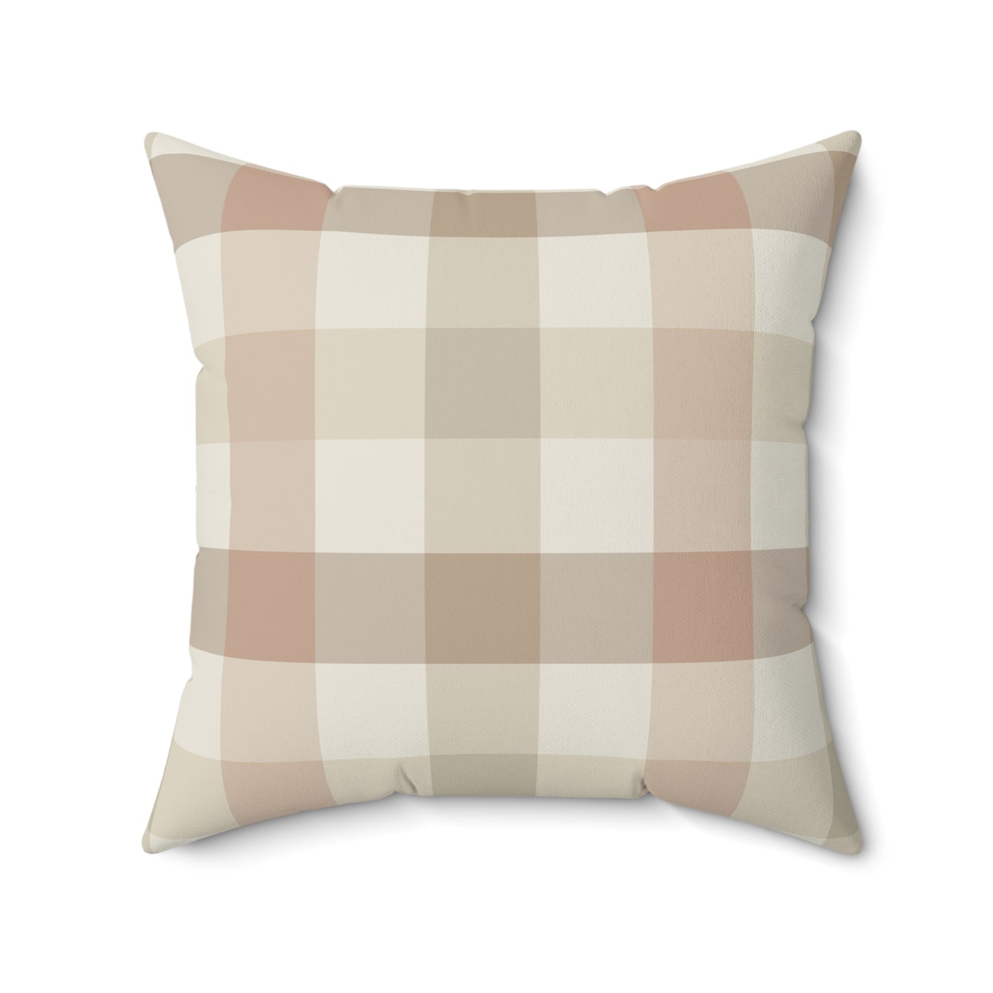 Plaid Cream Fall/ Halloween Spun Polyester Square Pillow