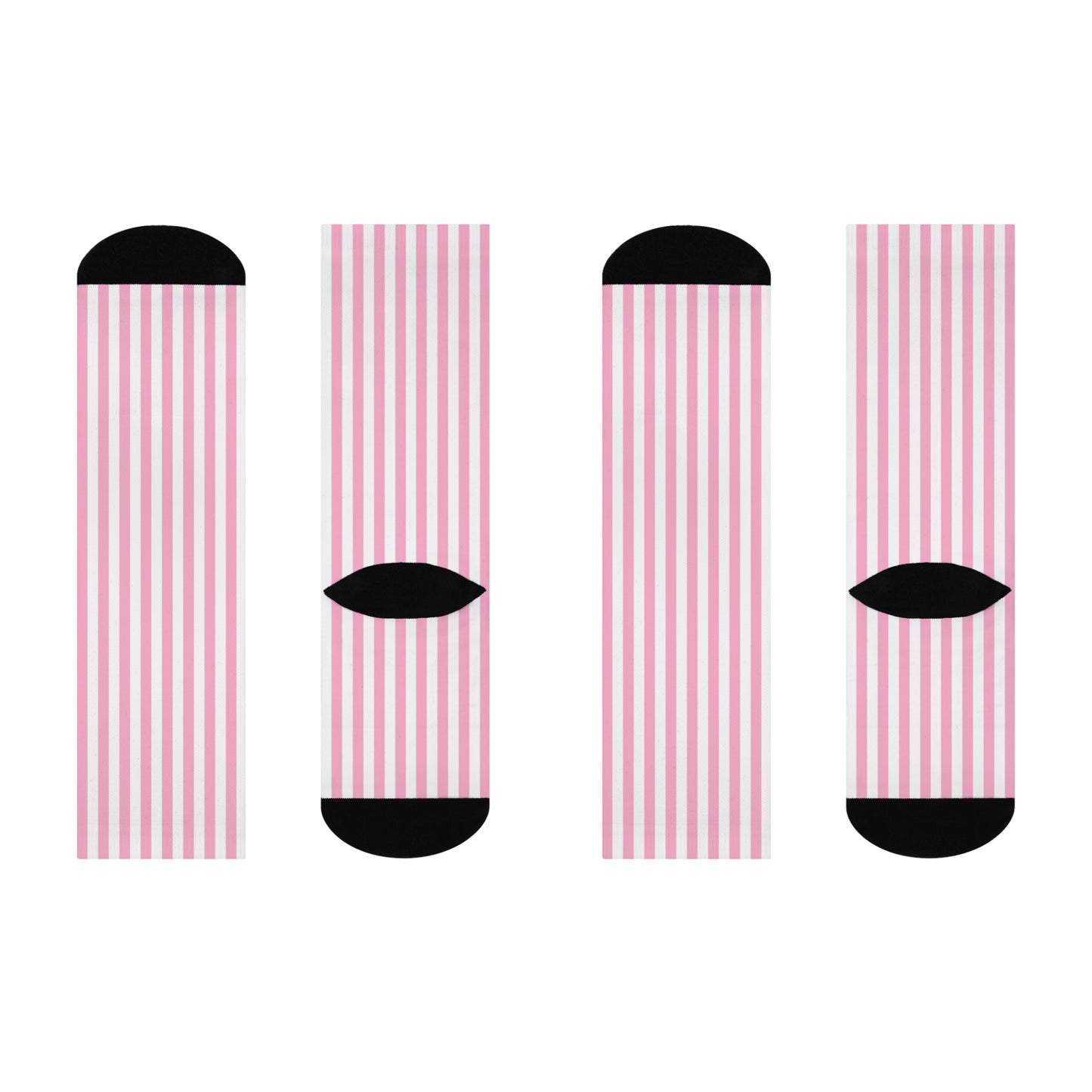 Pink Striped Pink Out Cushioned Crew Socks - White