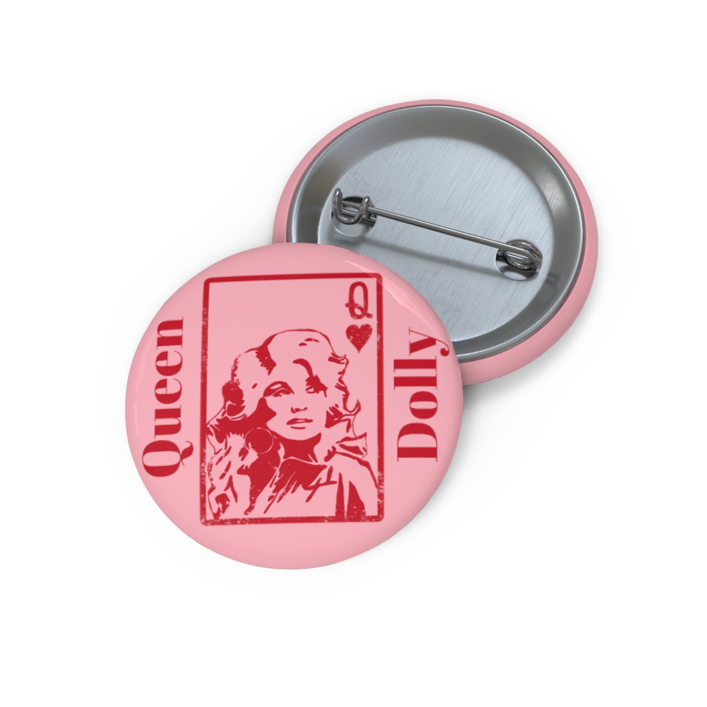 Dolly Queen of Hearts Custom Pin Buttons