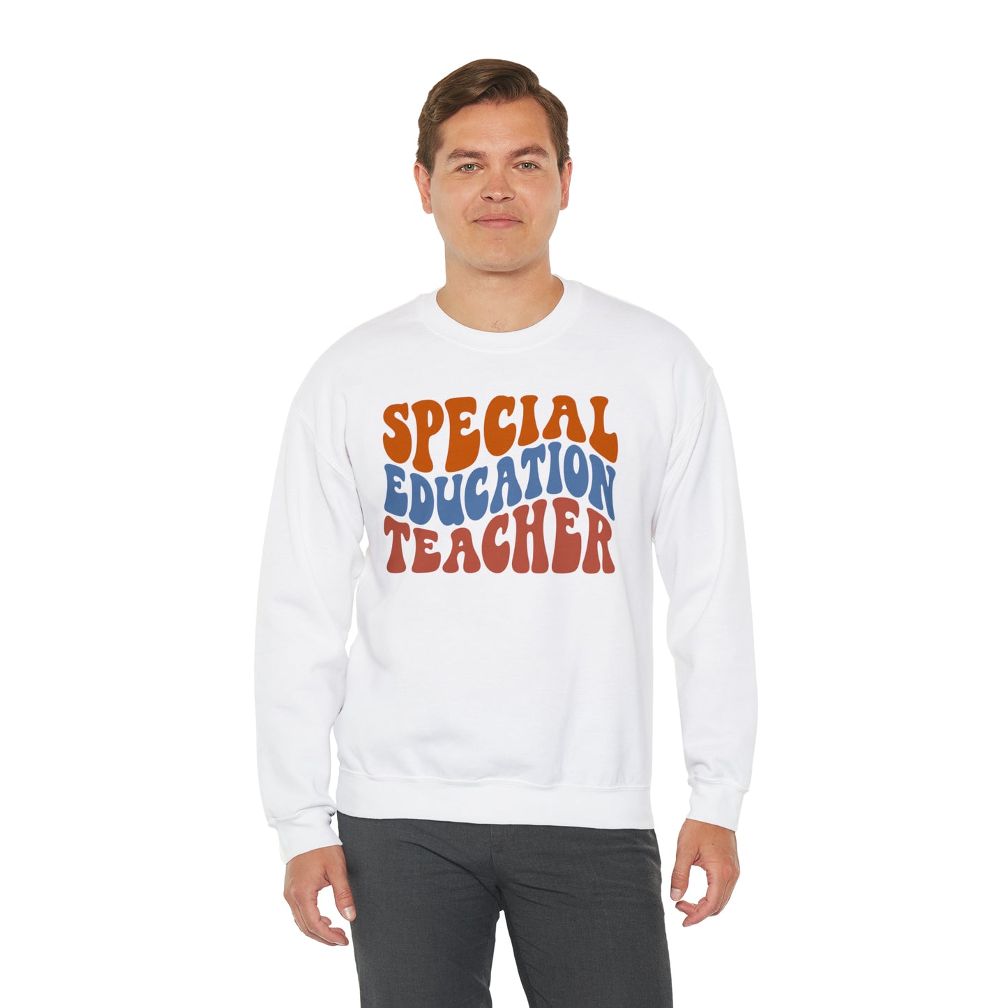 Retro Warm Colored Special Education Teacher Unisex Heavy Blend™ Crewneck Sweatshirt