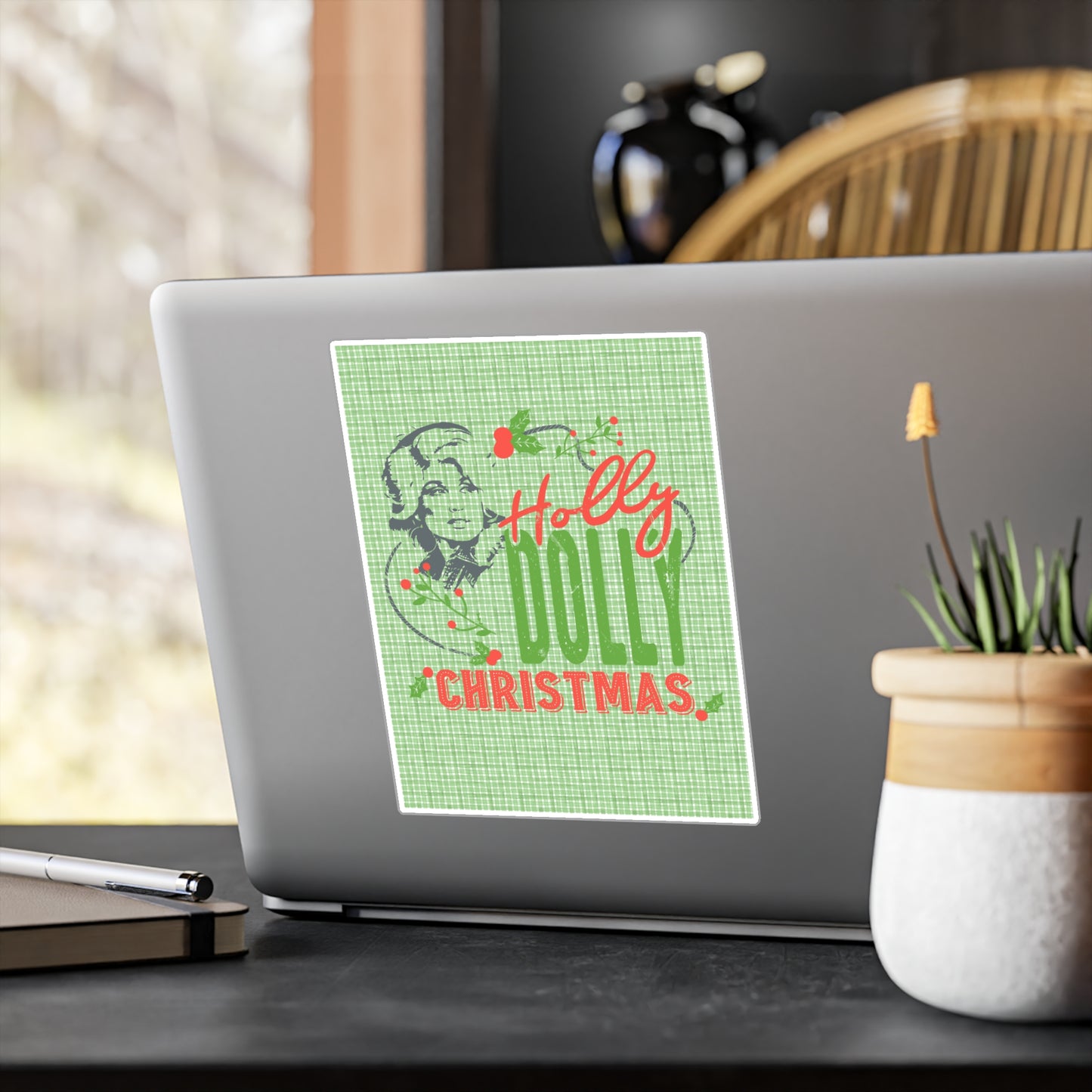 Holly Dolly Christmas Vinyl Decal/Sticker