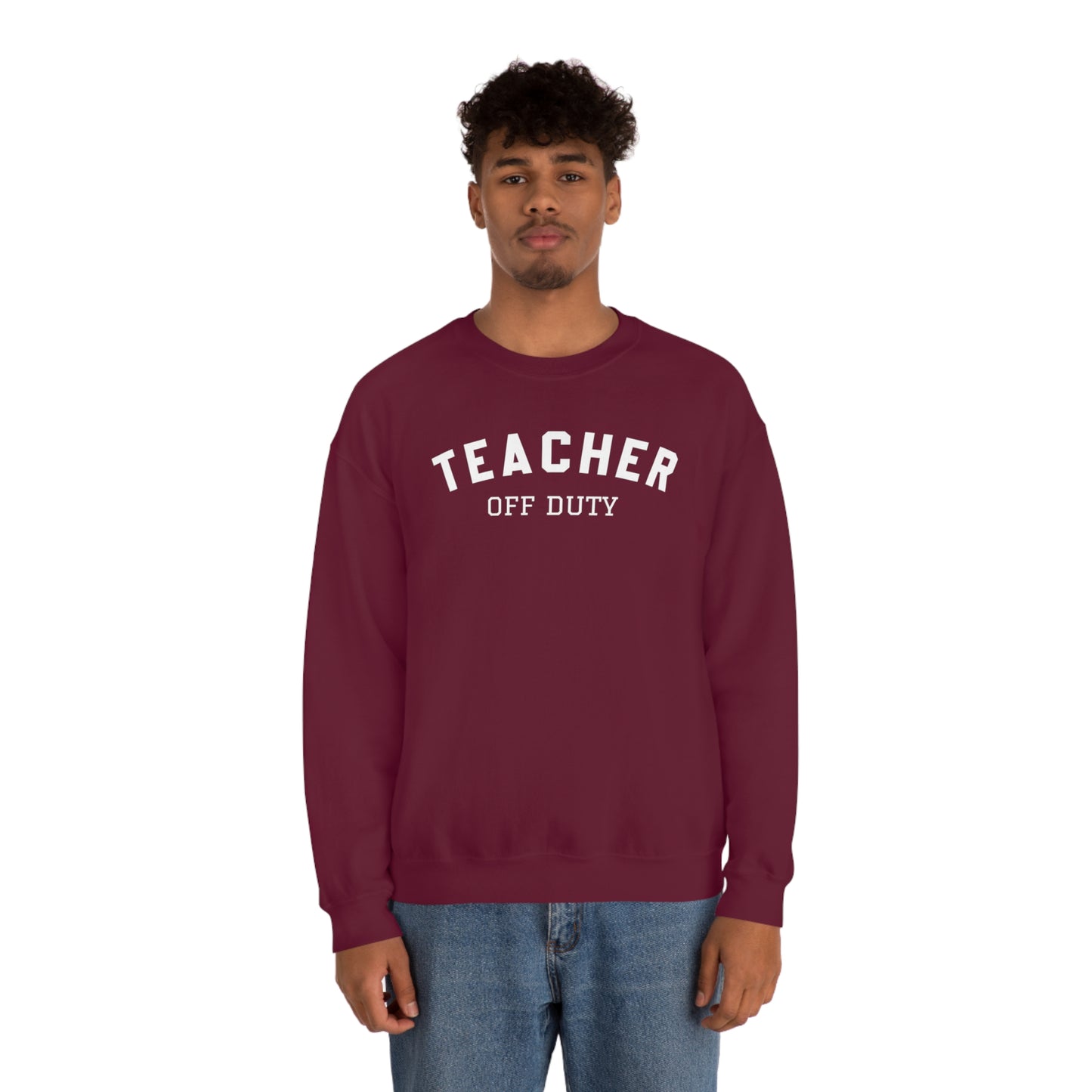 "Teacher Off-Duty" - Unisex Heavy Blend™ Crewneck Sweatshirt