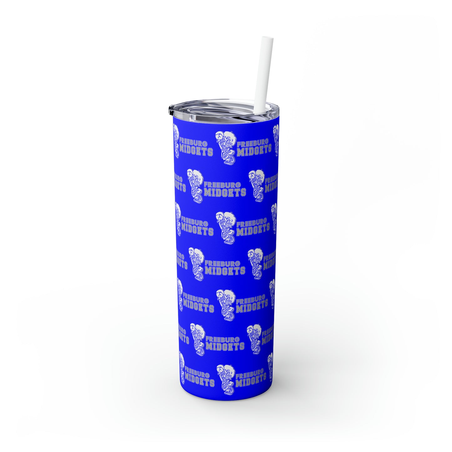 Royal Freeburg Midgets Skinny Tumbler with Pick your Color Straw, 20oz