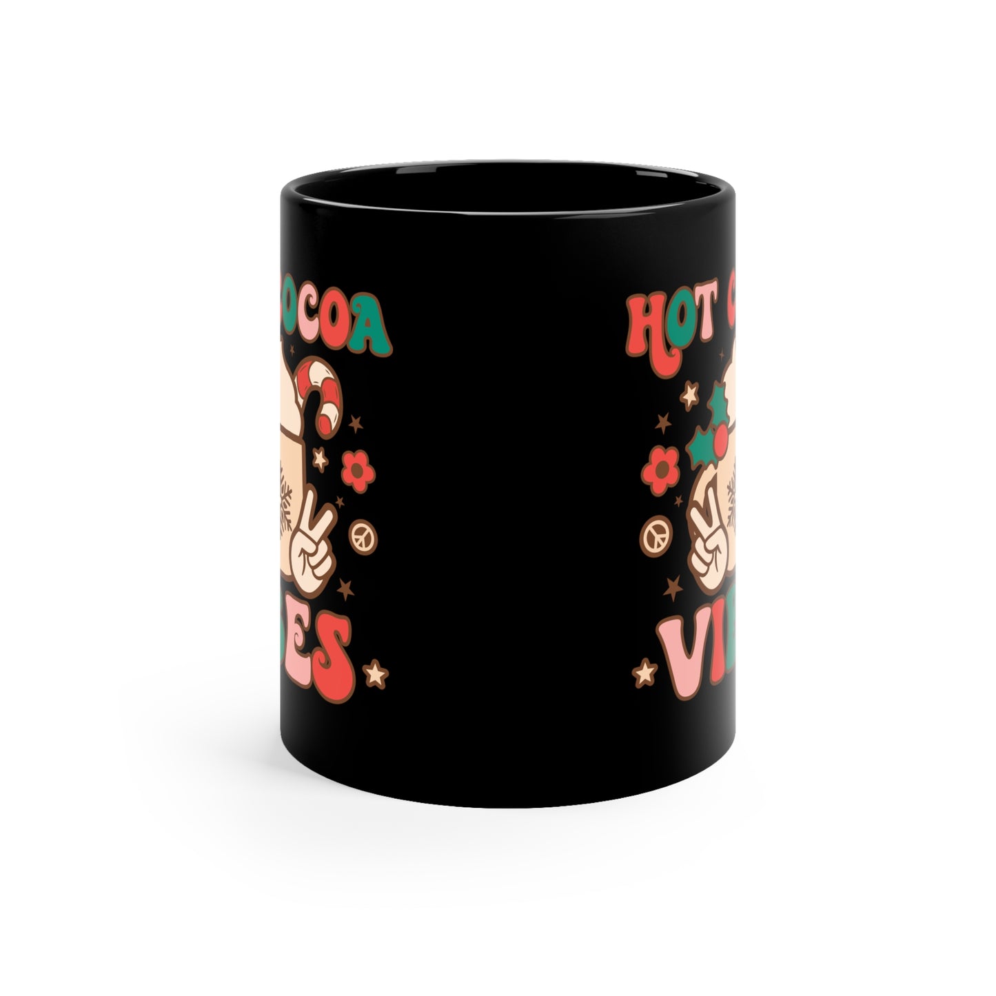 Hot Cocoa Vibes 11oz Black Mug