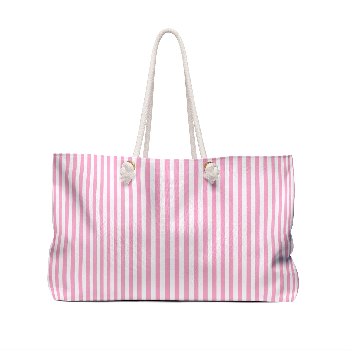 Pink Striped Weekender Bag