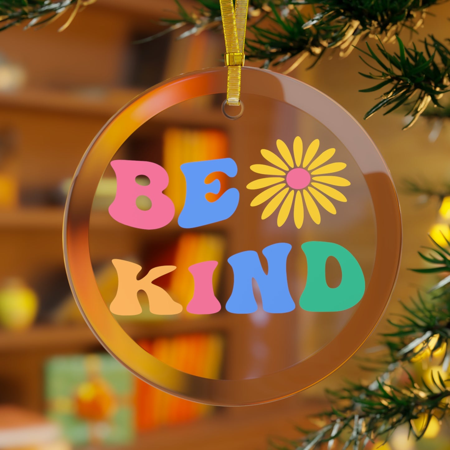 Be Kind Glass Ornament