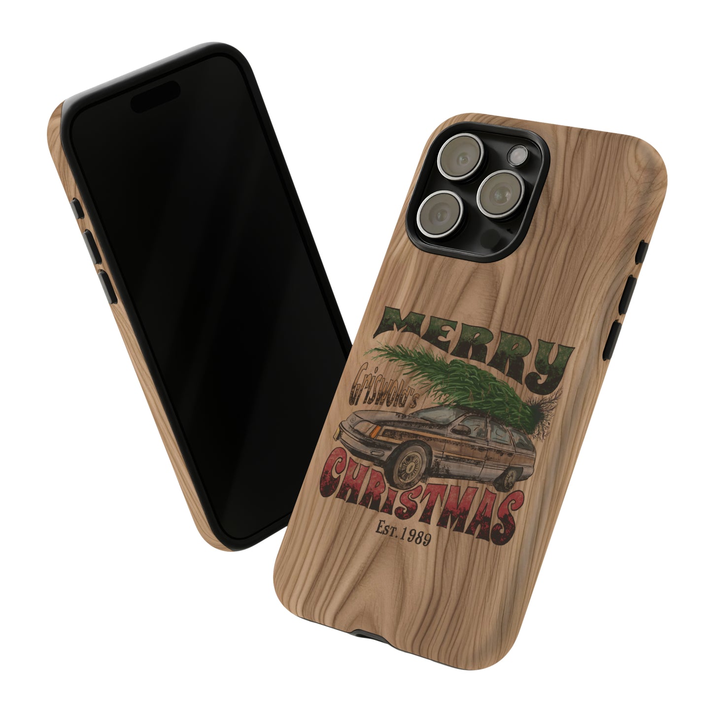 Distressed Merry Griswold's Christmas Tree Station Wagon Holiday Apple iPhone Tough Cases