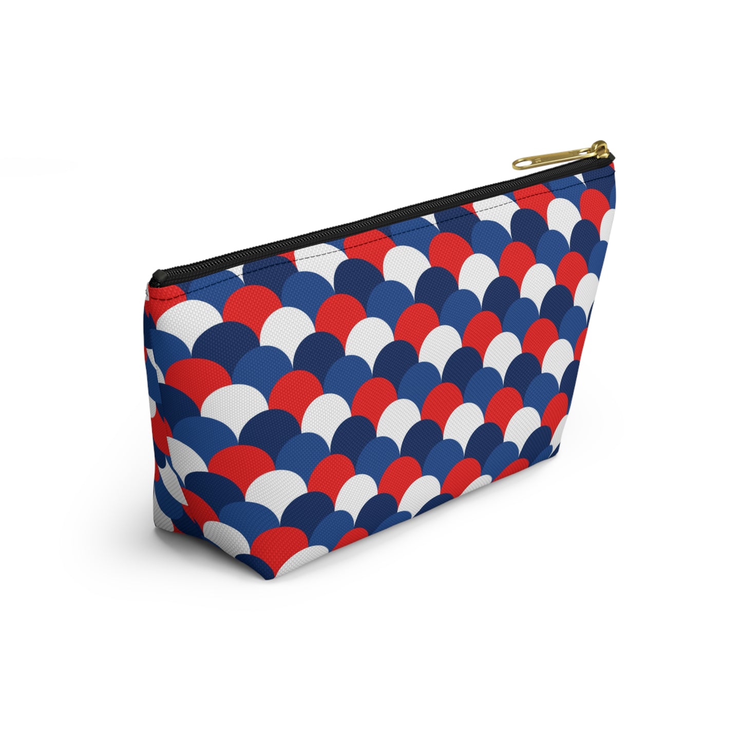 USA America 4th of July Mermaid Scale Red, White and Blue Print Design  Accessory Pouch w T-bottom