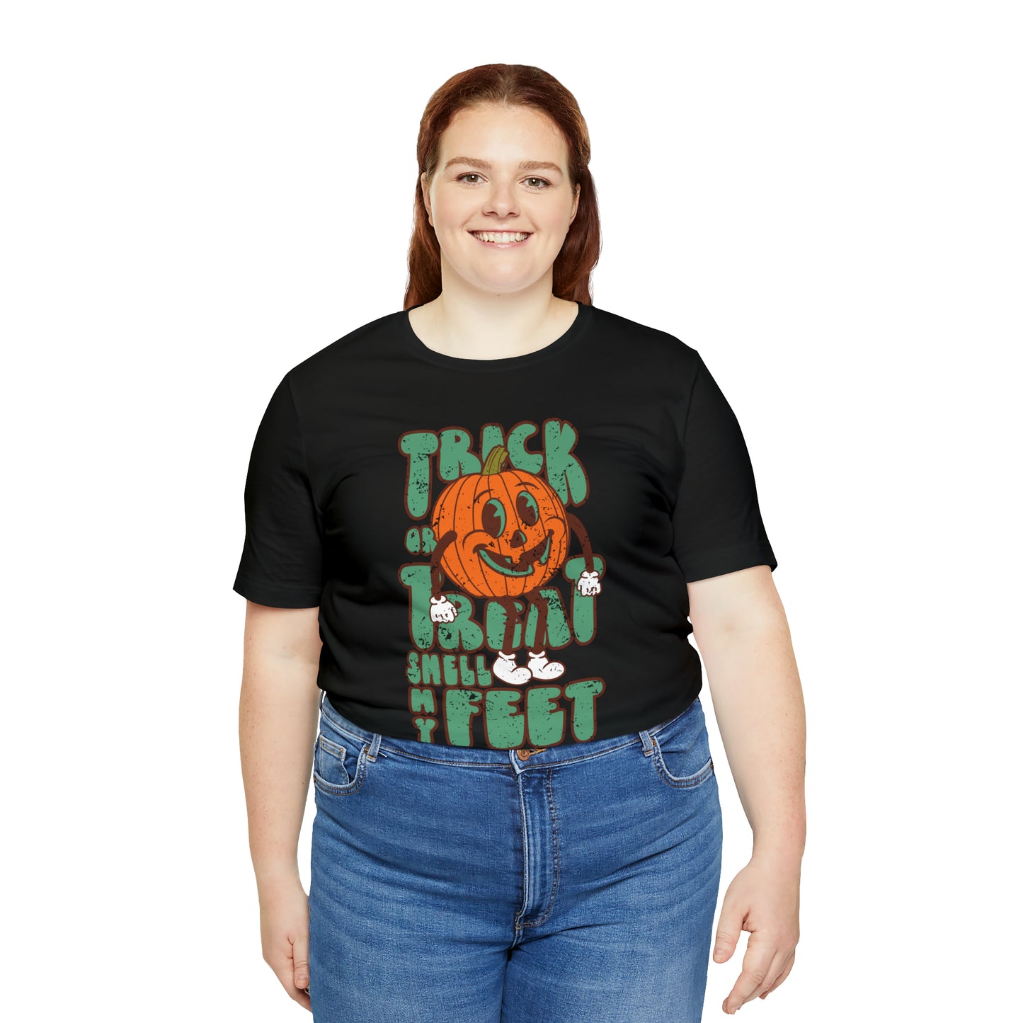 Distressed Trick or Treat Smell My Feet T-Shirt