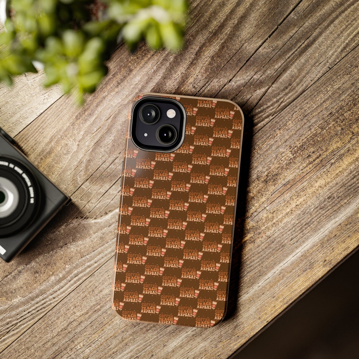 Coffee Teach Repeat Patterned Tough Phone Cases