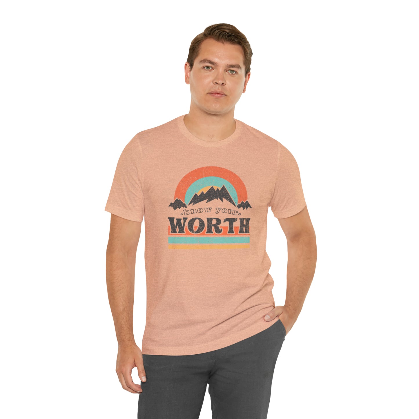 "Know Your Worth" Unisex Jersey Short Sleeve Tee