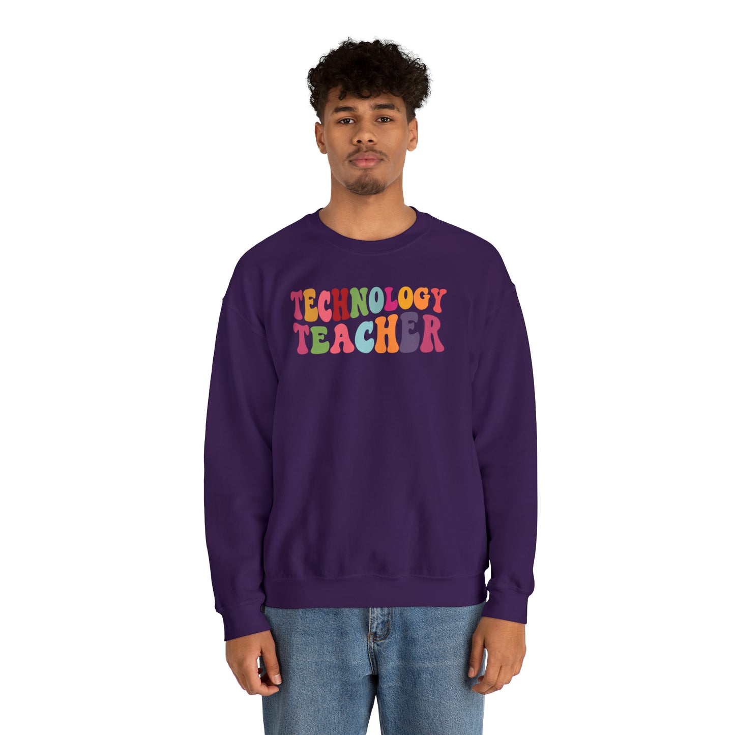 Multi-Colored Technology Teacher Lined Heavyweight Crewneck Sweatshirt