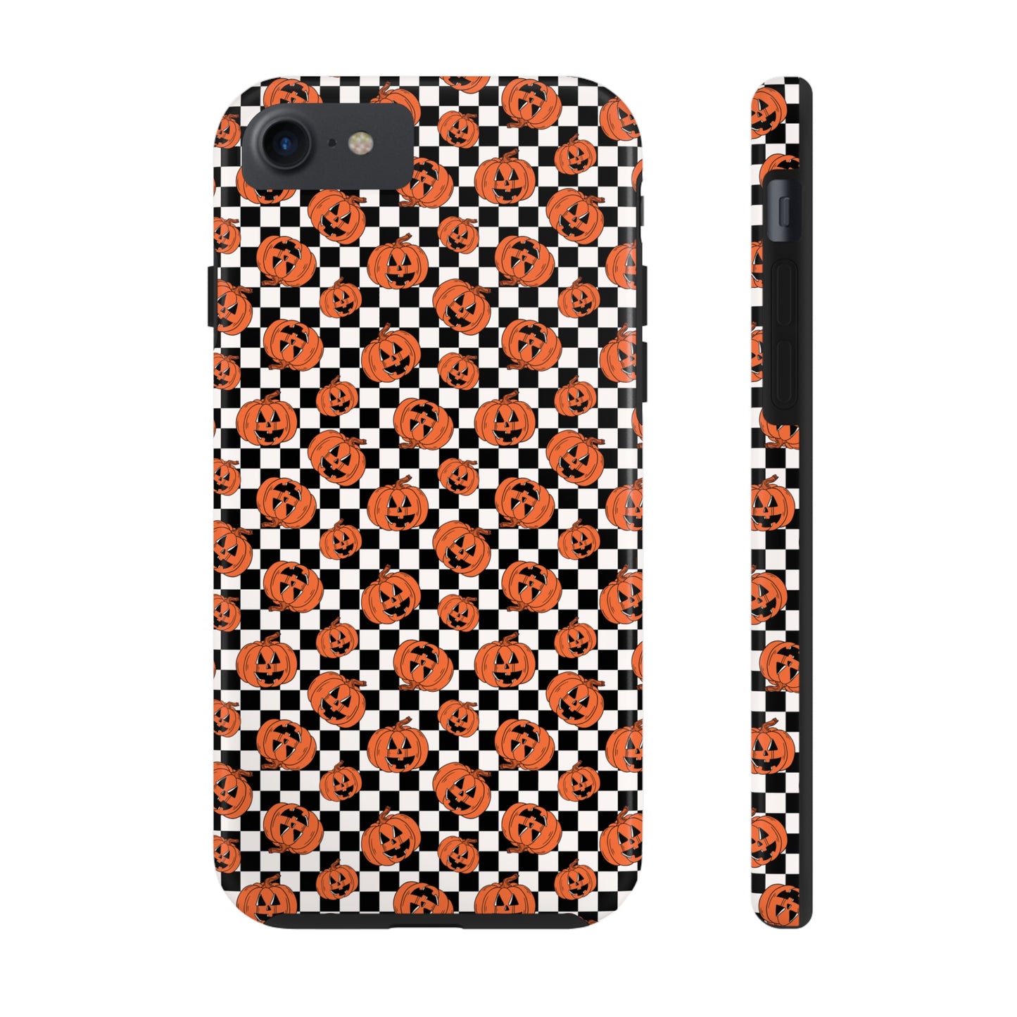 Pumpkin / Jack-O-Lantern Checkerboard Halloween/ Fall  Patterned Tough Phone Cases