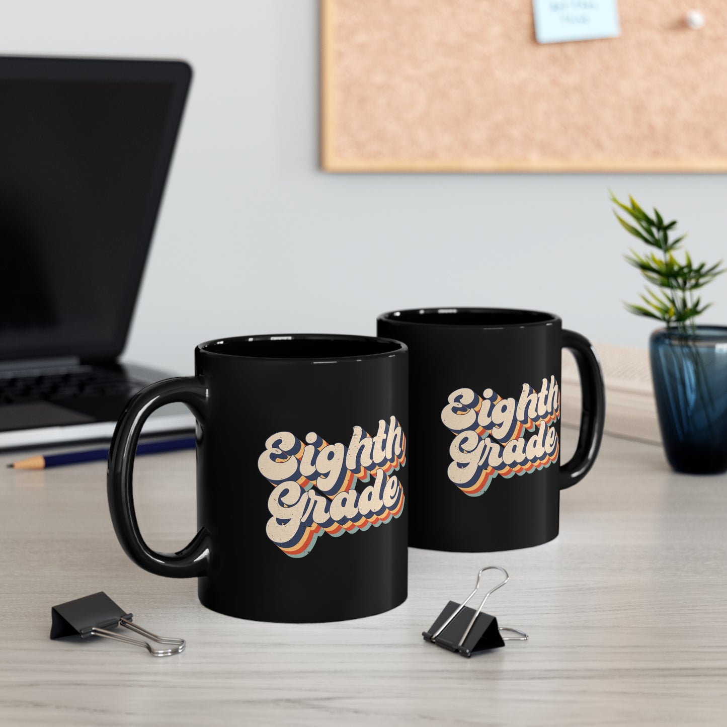 Retro Eighth Grade Crew 11oz Black Mug