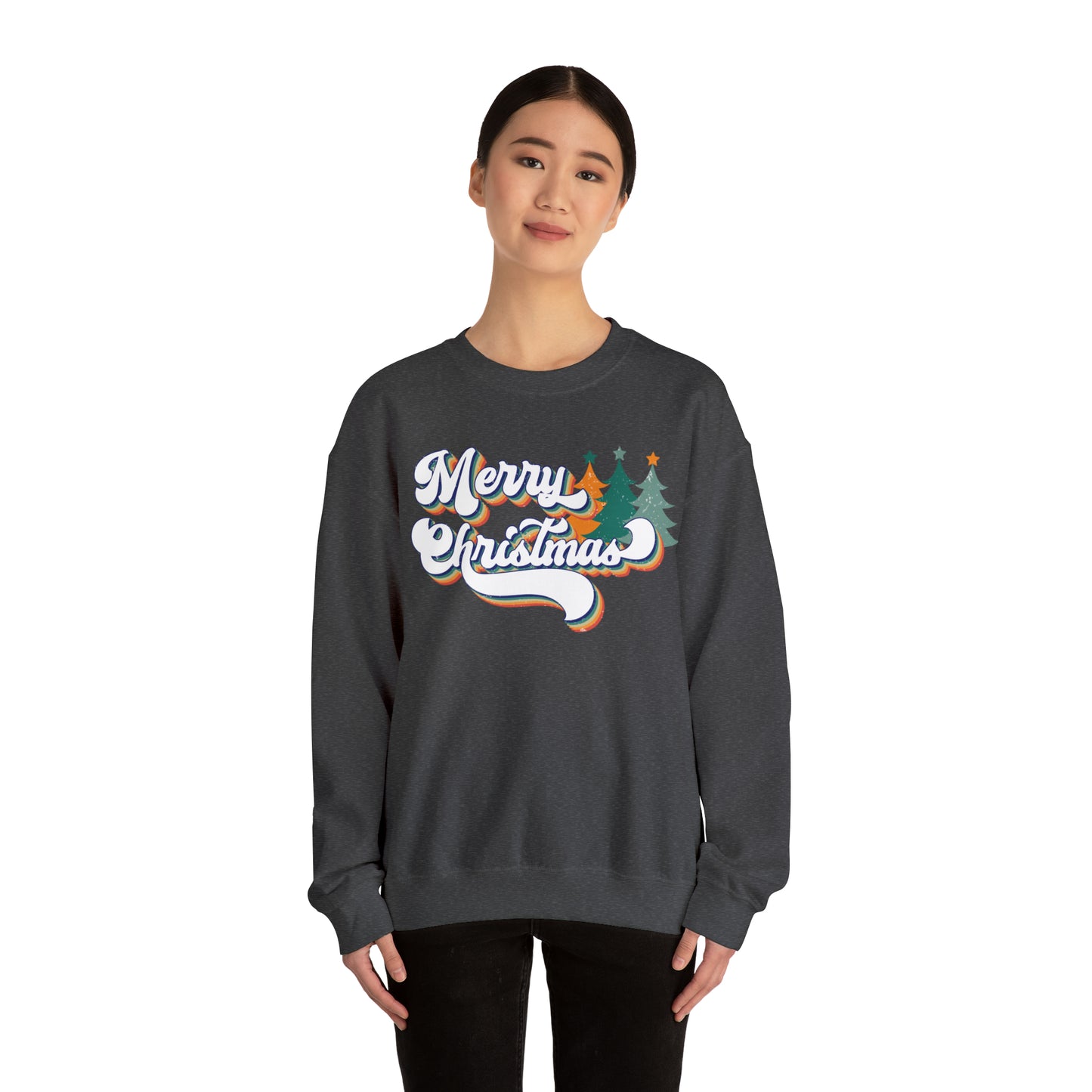 Retro Merry Christmas Heavyweight Crewneck Sweatshirt