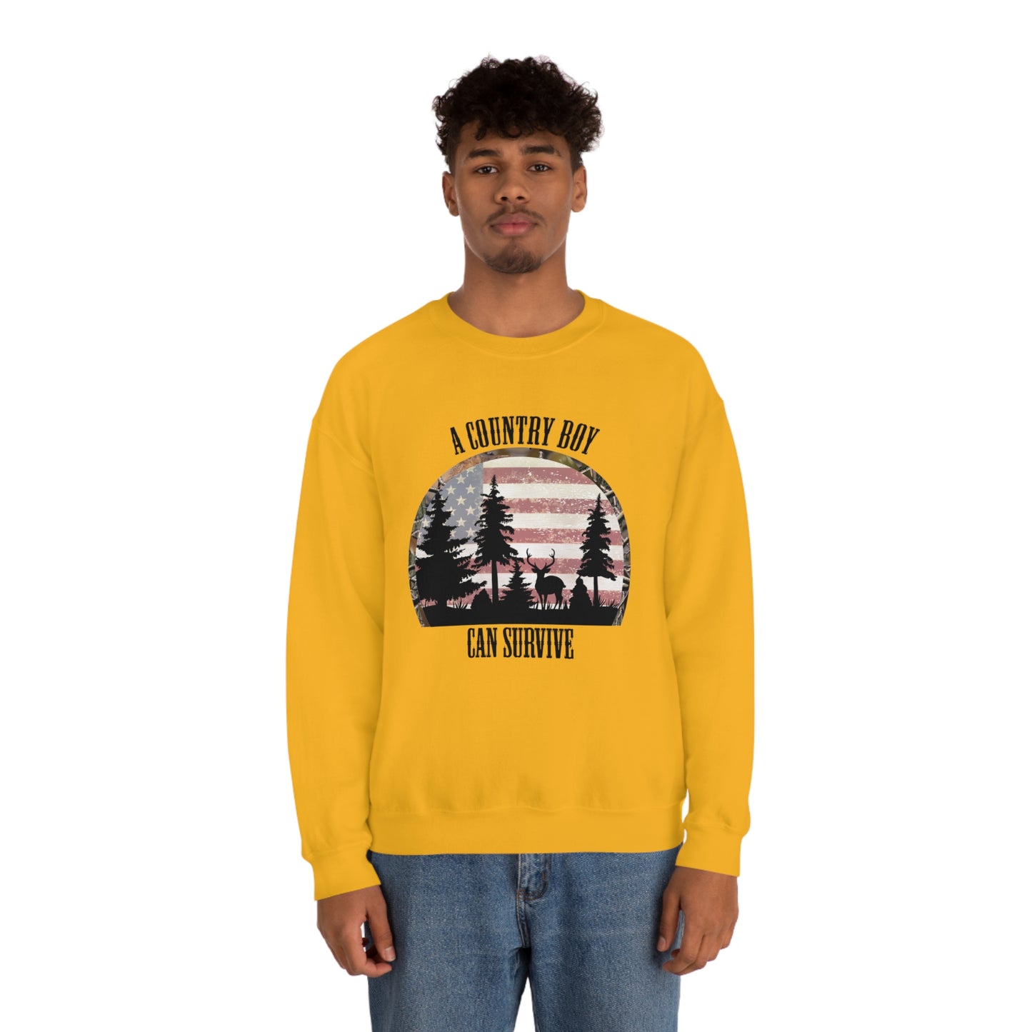 "A Country Boy Can Survive" - Unisex Heavy Blend™ Crewneck Sweatshirt