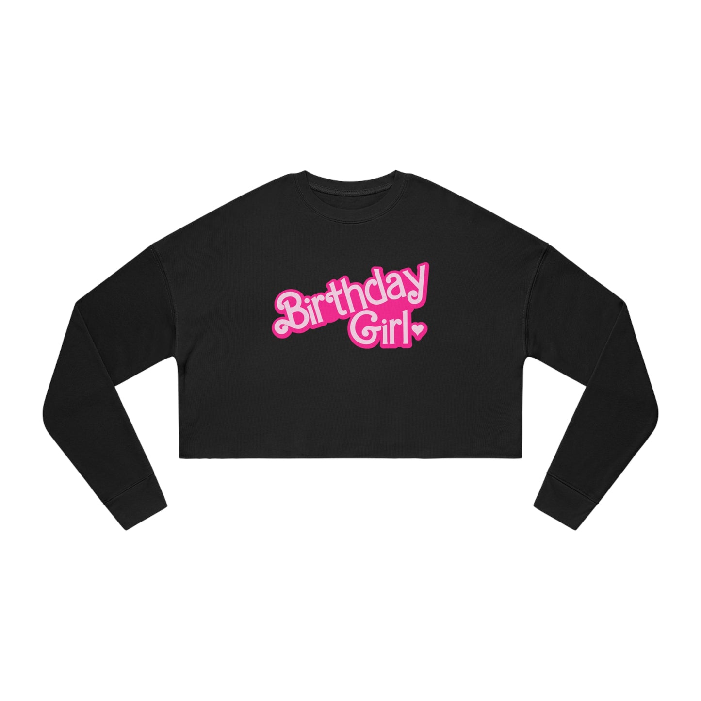 Barbie Birthday Girl Women's Cropped Sweatshirt - Black