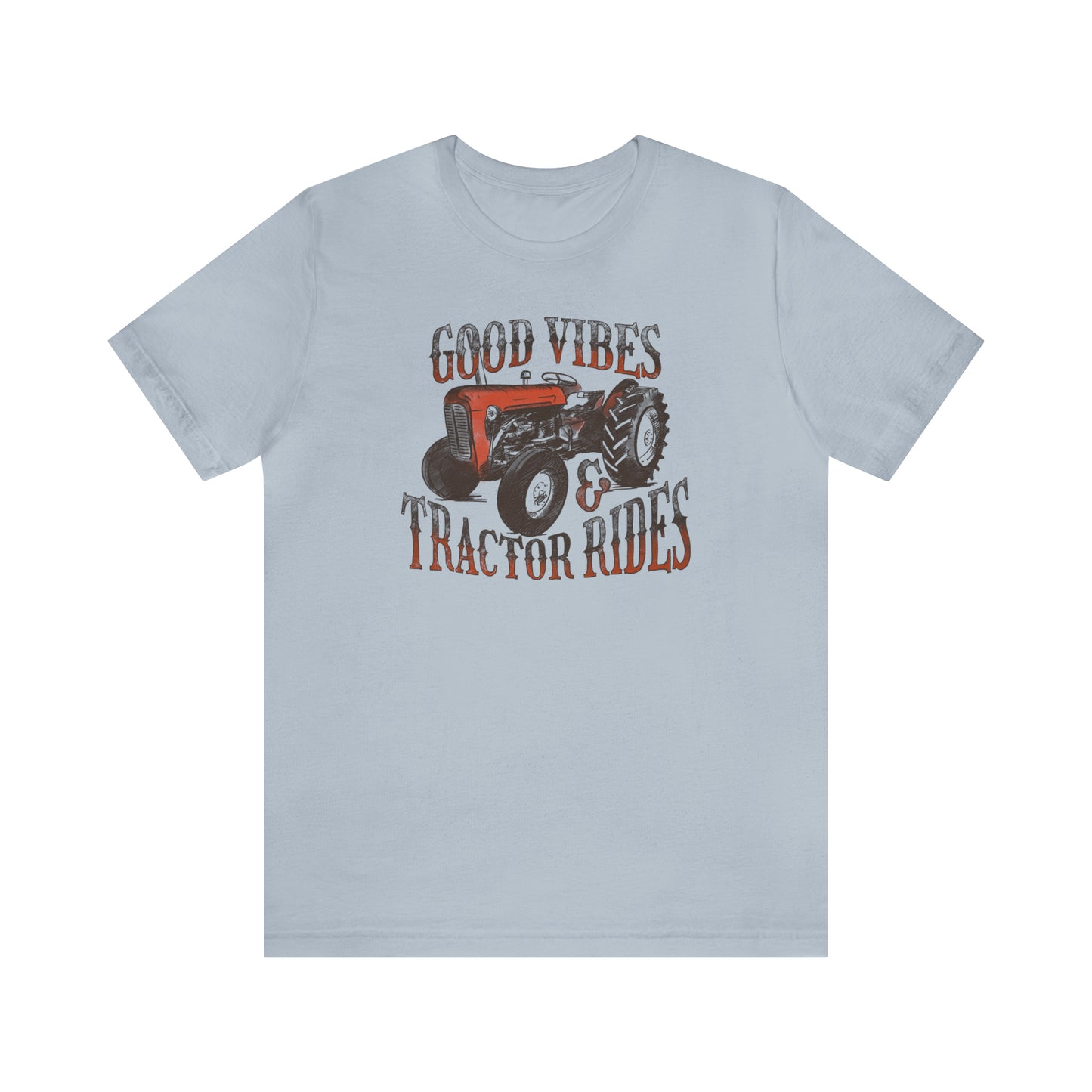 Vintage Good Vibes and Tractors Unisex Jersey Short Sleeve Tee