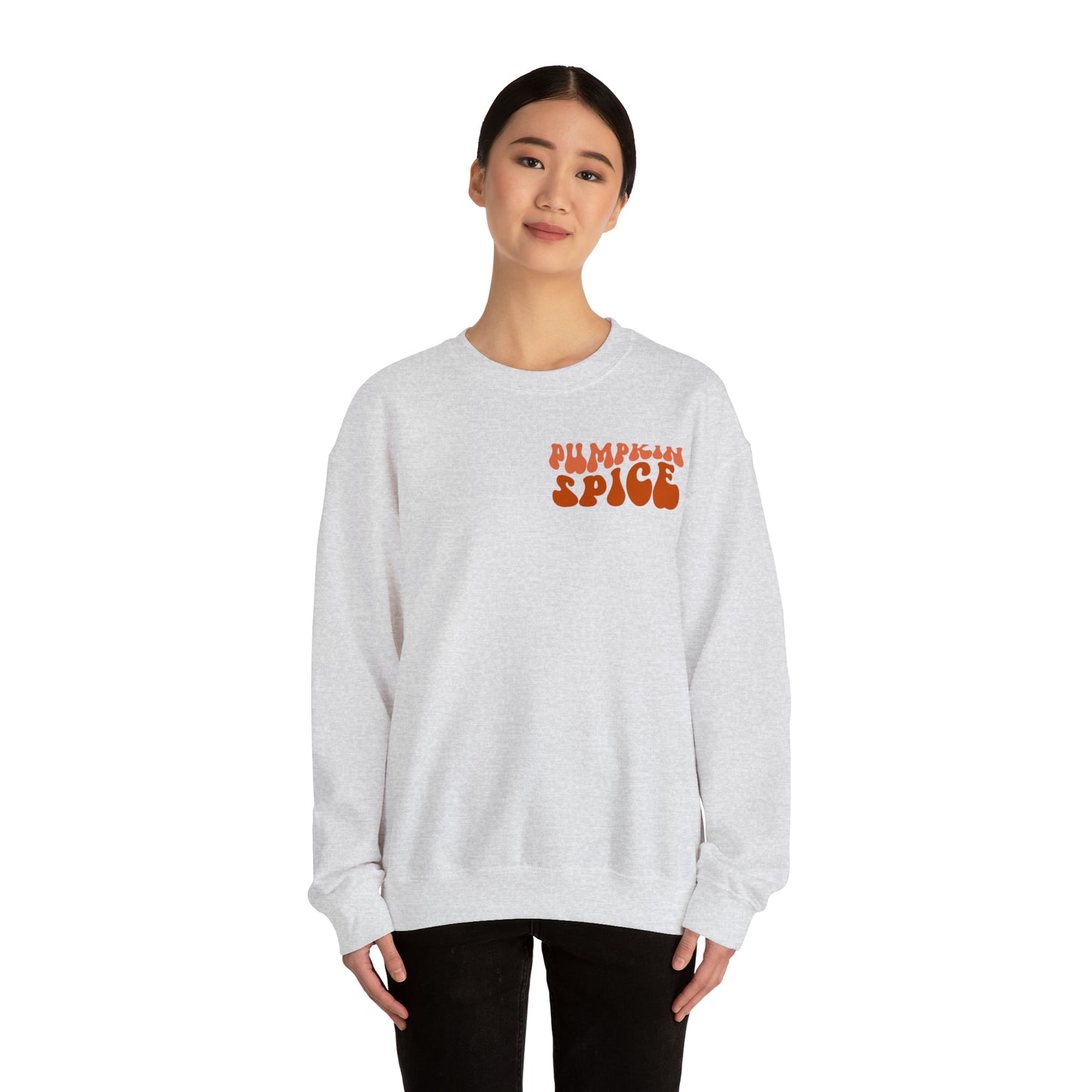 Pumpkin Spice and Chill (Front and Back) Design Heavy Blend™ Crewneck Sweatshirt