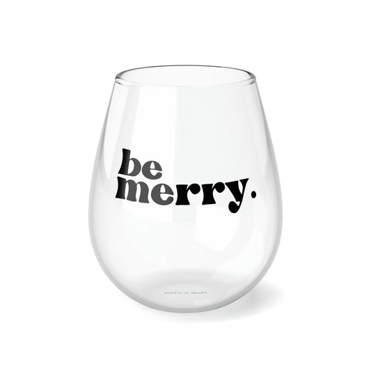 be merry Stemless Wine/ Glass, 11.75oz
